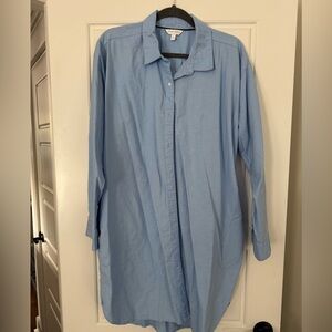 Crown & Ivy Sky Blue Shirt Dress with Pockets